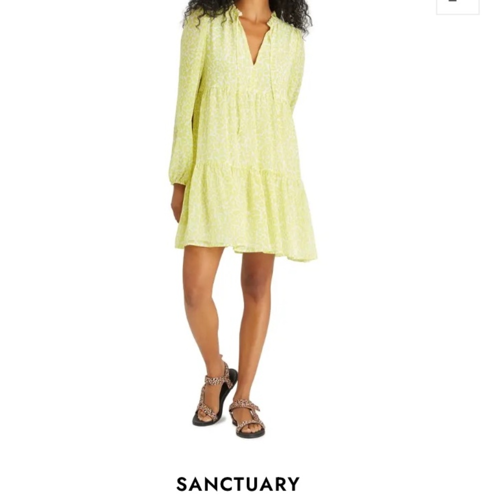 Sanctuary neon animal print babydoll dress